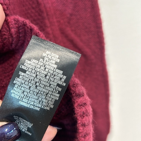 Ted Baker London Elsahi Yoke Detail Peplum Sweater size 2 maroon new with tags - Picture 6 of 11